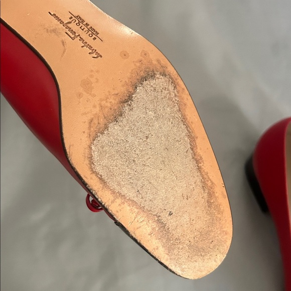 Salvatore Ferragamo Red and Black Flats - Picture 8 of 12